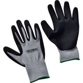 Global Industrial Ultra-Grip Foam Nitrile Coated Gloves, Gray/Black, Medium, 1-Pair