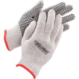 Global Industrial PVC Dot Knit Gloves, Single-Sided, Black, Small, 1-Dozen