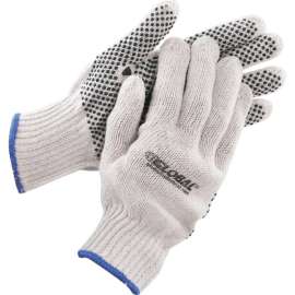 Global Industrial PVC Dot Knit Gloves, Single-Sided, Black, X-Large, 1-Dozen