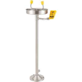 Global Industrial Emergency Eyewash Station, Pedestal Mount, Stainless Steel