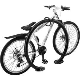Global Industrial Circle Bike Rack, 2 Bike Capacity, Flange Mount, Black