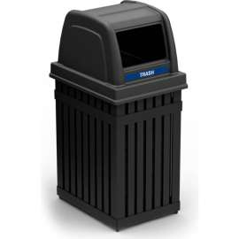 Parkview Trash Can, 25 Gallon, Black