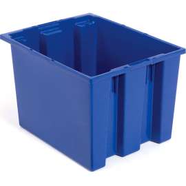 Global Industrial Stack and Nest Storage Container SNT190 No Lid 19-1/2 x 15-1/2 x 10, Blue