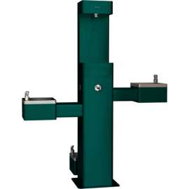 Global Industrial™ Outdoor Bottle Filler w/Bi-Level Drinking Fountain & Pet Station, Green