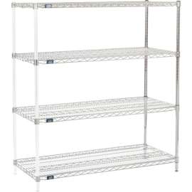 Nexel Shelving Wire Shelving Add-On Unit, 48"W x 21"D x 63"H