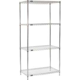 Nexel Shelving Wire Shelving Starter Unit, 42"W x 21"D x 86"H