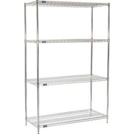 Nexel Shelving Wire Shelving Starter Unit, 54"W x 21"D x 74"H