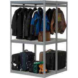 Global Industrial Boltless Luggage Garment Combo Rack - 48"W x 48"D x 84"H