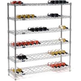 Nexel Wine Bottle Rack - 78 Bottle 48"W x 14"D x 54"H, Chrome