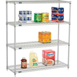 Nexel Shelving Wire Shelving Starter Unit, 48"W x 18"D x 54"H