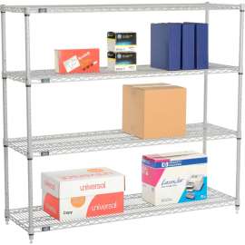 Nexel Shelving Wire Shelving Starter Unit, 60"W x 18"D x 54"H