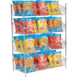 Nexel Shelving Wire Shelf Basket Starter Unit, 48"W x 18"D x 63"H