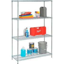 Nexel Zinc Chromate, 4 Tier, Shelving-In-A-Box, 48"W x 24"D x 74"H