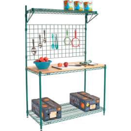 Nexel Poly-Green Industrial Food Prep Station, 48"W x 24"D x 74"H