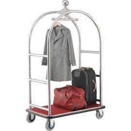 Global Industrial Bellman Cart With Curved Uprights, 6" Casters, Silver Stainless Steel