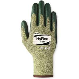 HyFlex Cut Resistant Gloves, Ansell 11-511, Green Nitrile Palm Coat, Size 9, 1 Pair