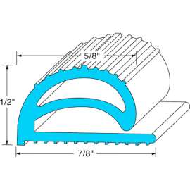 Allpoints 74-1000 Rubber Compression Door Gasket Strip - 7/8" x 1/2"