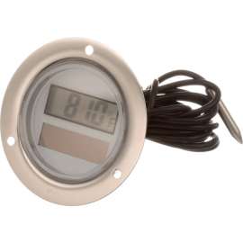 Allpoints 62-1128 2" Solar Powered Digital Thermometer with Front Flange and 108" Capillary