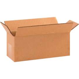 Global Industrial Long Cardboard Corrugated Boxes, 10"L x 4"W x 4"H, Kraft