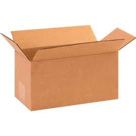 Global Industrial Long Cardboard Corrugated Boxes, 10"L x 5"W x 5"H, Kraft
