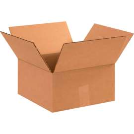 Global Industrial Flat Cardboard Corrugated Boxes, 12"L x 12"W x 6"H, Kraft