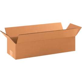 Global Industrial Long Cardboard Corrugated Boxes, 18"L x 6"W x 4"H, Kraft