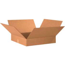 Global Industrial Flat Cardboard Corrugated Boxes, 20"L x 20"W x 4"H, Kraft