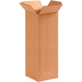 Global Industrial Tall Cardboard Corrugated Boxes, 4"L x 4"W x 10"H, Kraft
