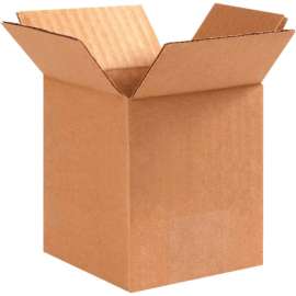 Global Industrial Cardboard Corrugated Boxes, 4"L x 4"W x 6"H, Kraft