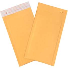 Global Industrial Self Seal Bubble Mailer w/Tear Strip, #00, 5"W x 10"L, Golden Kraft, 250/Pk