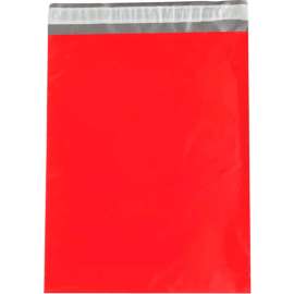 Global Industrial Colored Poly Mailers, 12"W x 15-1/2"L, 2.5 Mil, Red, 100/Pack