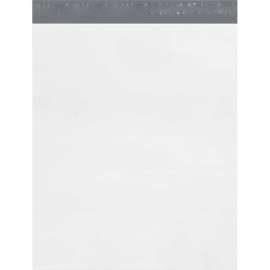 Global Industrial Expansion Poly Mailers, 20"W x 24"L x 4"D, 2.5 Mil, White, 100/Pack