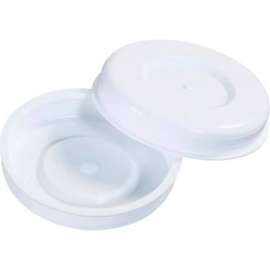 Plastic End Caps, 2" Dia., White, 100/Pack