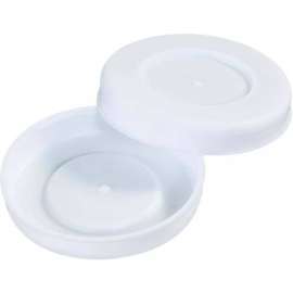 Plastic End Caps, 3" Dia., White, 100/Pack