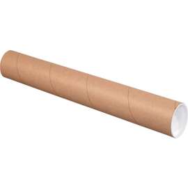 Global Industrial Mailing Tubes With Caps, 3" Dia. x 38"L, 0.07" Thick, Kraft, 24/Pack