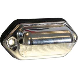 Buyers 2" License/Utility Light With 2 LED, Chrome, Stripped Leads - 5622132