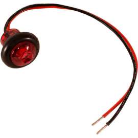 Buyers .75" Round Marker Clearance Lights - 1 LED Red With Stripped Leads - 5623414
