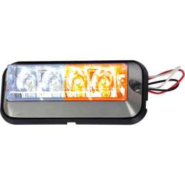 Buyers LED Rectangular Amber/Clear Strobe Light - 4 LEDs - 8891105