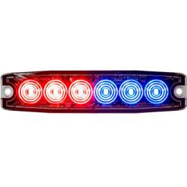 Buyers 5.14" Red/Blue Surface Mount Ultra-Thin LED Strobe Light - 8892205