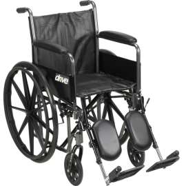 Silver Sport 2 Wheelchair, Detachable Full Arms, Elevating Leg Rests, 20" Seat