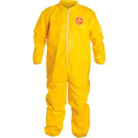 DuPont Tychem 2000 Coverall,Elastic Wrist/Ankle,Stormflap,Serged Seam,Yellow,MD,12/Qty