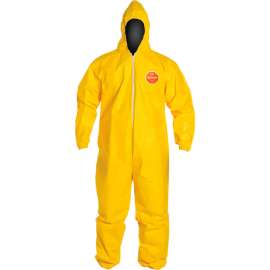 DuPont Tychem 2000 Coverall,Hood,Elastic Wrist/Ankle,Stormflap,Bound Seam,Yellow,MD, 12/Qty