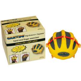 CanDo Digi-Extend n' Squeeze Exerciser, X-Light, Yellow, Large