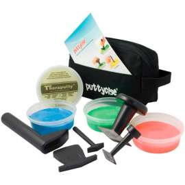 Puttycise TheraPutty Set, 5 Tools, 4 x 6 oz. Putties, Medium (Yellow, Red, Green, Blue)