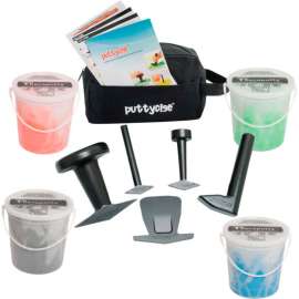 Puttycise TheraPutty Set, 5 Tools, 4 x 5 lb. Putties, Hard (Red, Green, Blue, Black)