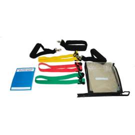 CanDo Adjustable Exercise Band, 3 Band Set -Yellow, Red, Green)