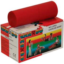 CanDo Latex-Free Exercise Band, Red, 6 Yard Roll, 1 Roll/Box