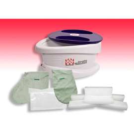 WaxWel Paraffin Bath with 6 lb. Rose Paraffin, 100 Liners, 1 Mitt and 1 Bootie