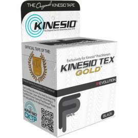 Kinesio Tex Gold FP Kinesiology Tape, 2" x 5.5 yds, Black, 1 Roll