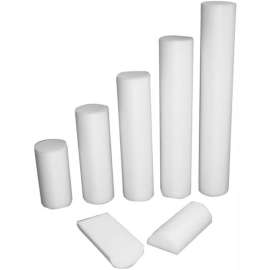 CanDo White PE Foam Roller, Half-Round, 6" Dia. x 18"L
